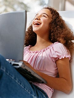 Girl with computer
