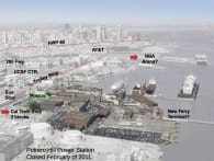 Aerial view of location of Pier 70 renewal project on the San Francisco waterfront