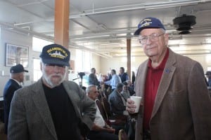 Neil Malloch of California Heritage Council with Wayne Padgett of the USS BAUER, also launched at Bethlehem Shipyard